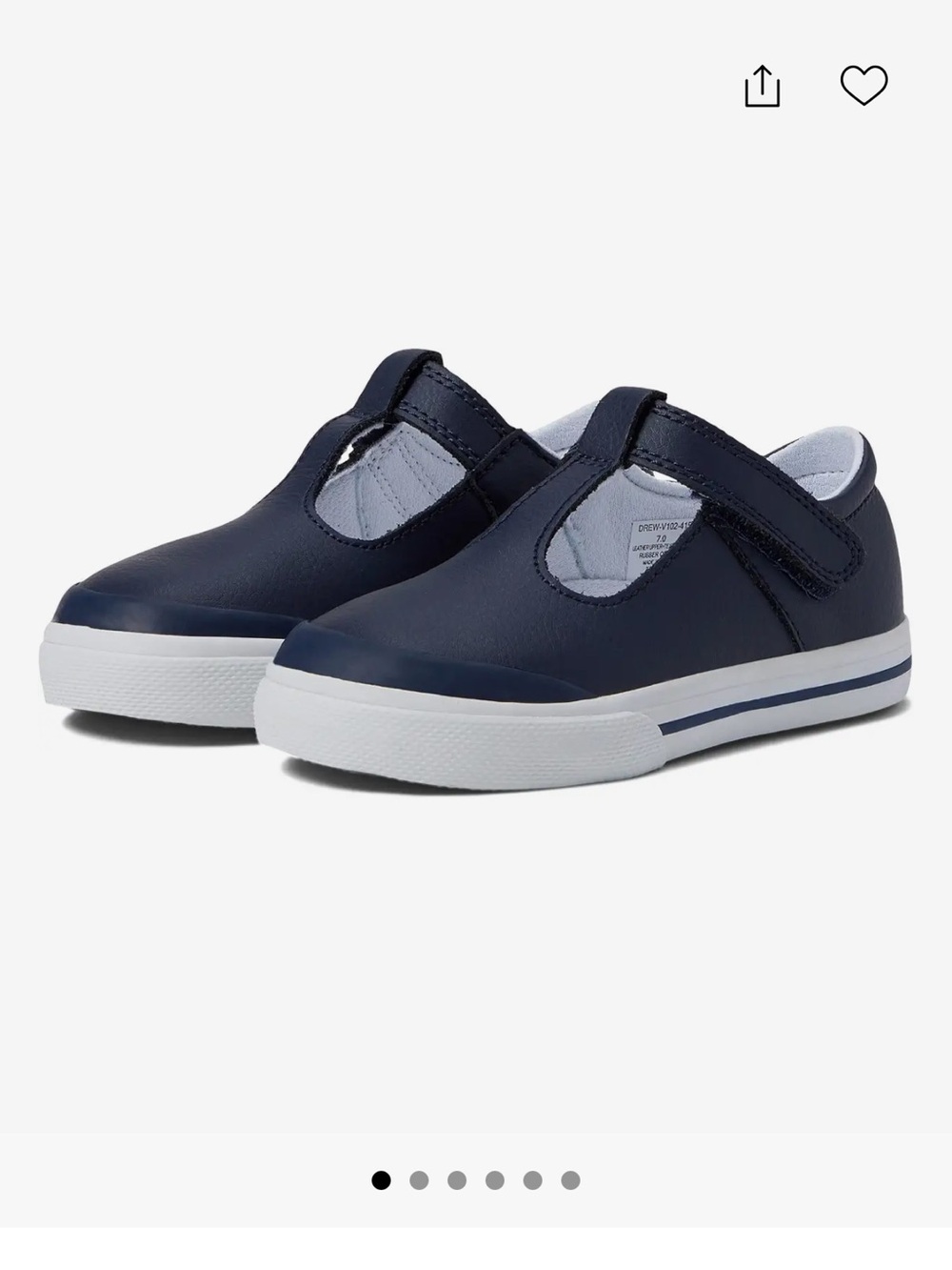 Footmates 7 Drew Navy Leather T-bar sneaker Infant Blue